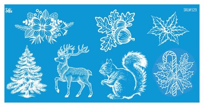 Paku Malzeme - Mesh Stencil Ceramic Cup Col. Christmas Elements-9 (22*11 cm)