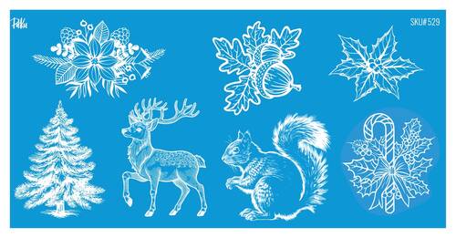 Mesh Stencil Ceramic Cup Col. Christmas Elements-9 (22*11 cm)