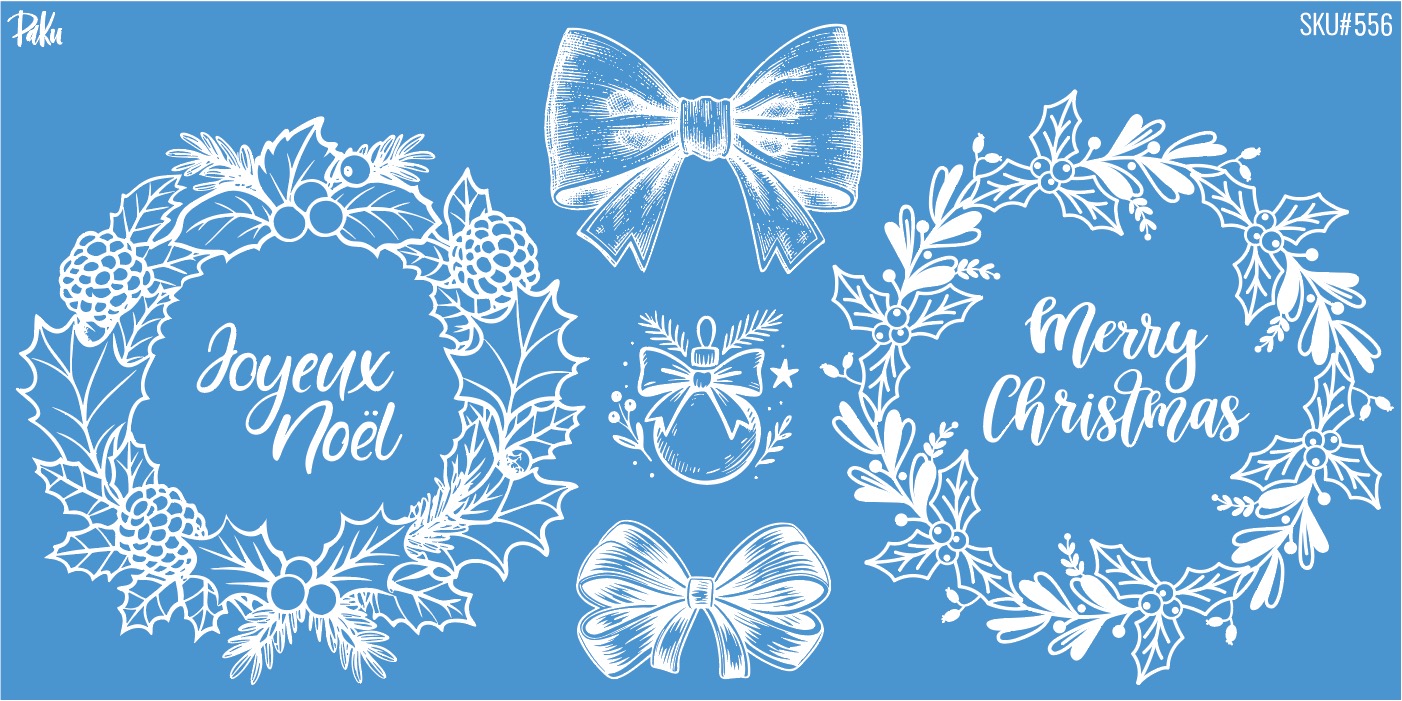 Mesh Stencil Ceramic Cup Col. Christmas Wreath & Bows (22*11 cm) (1)
