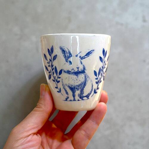 Mesh Stencil Ceramic Cup Col. Easter Collage