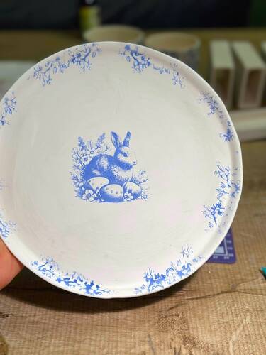 Mesh Stencil Ceramic Cup Col. Easter Collage