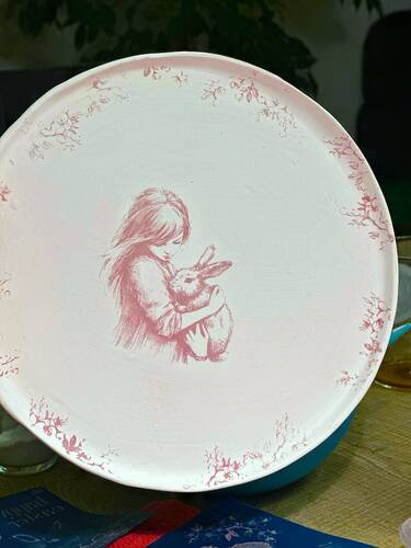 Mesh Stencil Ceramic Cup Col. Easter Collage