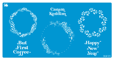 Paku Malzeme - Mesh Stencil Ceramic Mug Col. Floral Frames-1; 20*10 cm