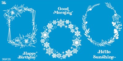 Paku Malzeme - Mesh Stencil Ceramic Mug Col. Floral Frames-2; 20*10 cm