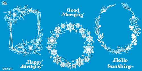 Mesh Stencil Ceramic Mug Col. Floral Frames-2; 20*10 cm