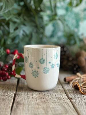 Mesh Stencil Ceramic Cup Col. Garland Ornaments; 30*10 cm