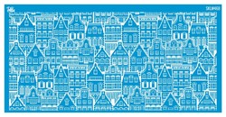 Paku Malzeme - Mesh Stencil Ceramic Cup Col. Old Canal Houses (22*11 cm)