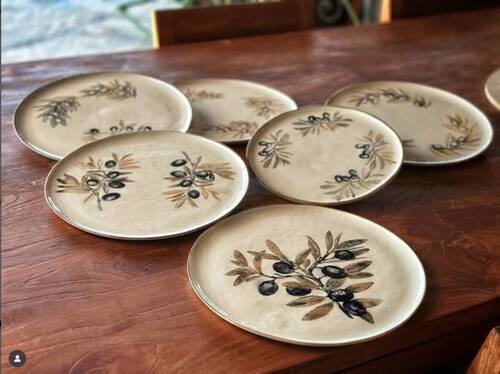 Mesh Stencil Ceramic Cup Col. Olives-1 (22*11 cm)