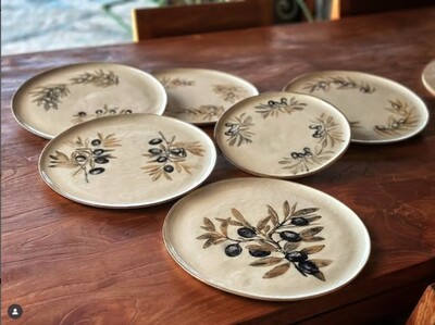 Paku Malzeme - Mesh Stencil Ceramic Cup Col. Olives-1 (22*11 cm) (1)