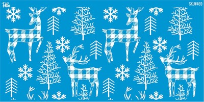 Paku Malzeme - Mesh Stencil Ceramic Cup Col. Plaid Reindeers (22*11 cm)