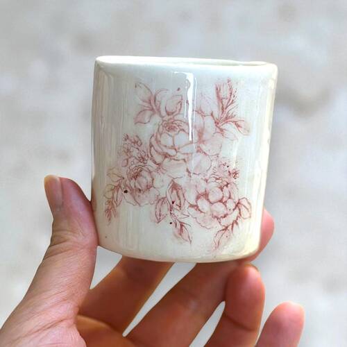 Mesh Stencil Ceramic Cup Col. Spring Florals-2