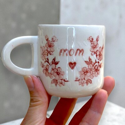 Mesh Stencil Ceramic Cup Col. Spring Florals-2 - Thumbnail