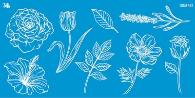 Paku Malzeme - Mesh Stencil Ceramic Cup Col. Spring Florals-3 (22*11 cm)