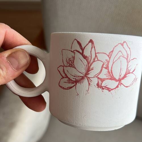 Mesh Stencil Ceramic Cup Col. Spring Florals-4 (22*11 cm)