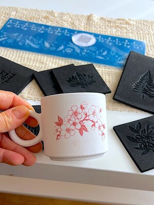 Mesh Stencil Ceramic Cup Col. Spring Florals-4 (22*11 cm) - Thumbnail