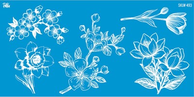 Paku Malzeme - Mesh Stencil Ceramic Cup Col. Spring Florals-4 (22*11 cm)