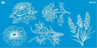 Paku Malzeme - Mesh Stencil Ceramic Cup Col. Spring Florals-5 (22*11 cm)