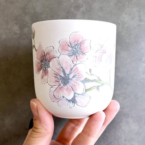 Mesh Stencil Ceramic Cup Col. Spring Florals