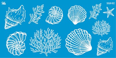 Paku Malzeme - Mesh Stencil Ceramic Cup Col. Under the Sea-1 (22*11 cm)