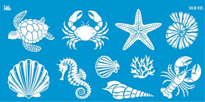 Paku Malzeme - Mesh Stencil Ceramic Cup Col. Under the Sea-2 (22*11 cm)