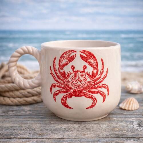 Mesh Stencil Ceramic Cup Col. Under the Sea-3 (22*11 cm)