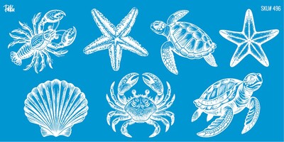 Paku Malzeme - Mesh Stencil Ceramic Cup Col. Under the Sea-3 (22*11 cm)