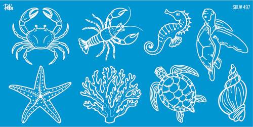 Mesh Stencil Ceramic Cup Col. Under the Sea-4 (22*11 cm)