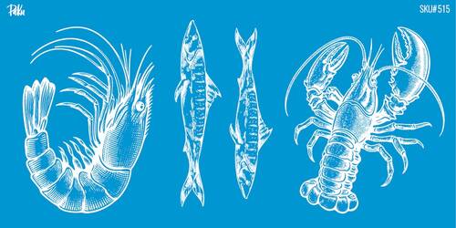 Mesh Stencil Ceramic Cup Col. Under the Sea-6 (22*11 cm)