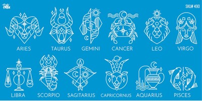 Paku Malzeme - Mesh Stencil Ceramic Cup Col. Zodiac Signs (22*11 cm)