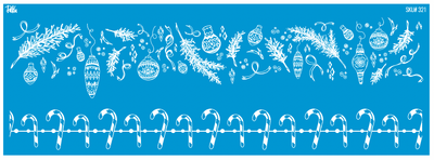 Paku Malzeme - Mesh Stencil Ceramic Mug Col. Christmas Garland; 30*10 cm