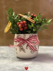 Mesh Stencil Ceramic Mug Col. Gingerman & Ornaments; 30*10 cm - Thumbnail