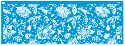 Paku Malzeme - Mesh Stencil Ceramic Mug Col. Pionsettias & Pine Cones; 30*10 cm