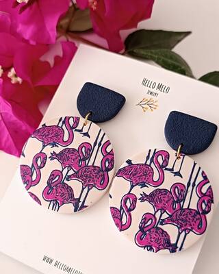 Silk Screen Mini Coll.; 2-Tier Flamingos
