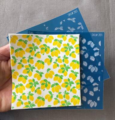 Silk Screen Mini Coll.; 2-Tier Lemons