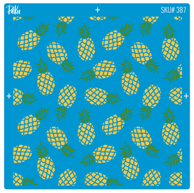 Silk Screen Mini Coll.; 2-Tier Pineapples