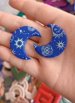 Mesh Stencil Cookie Clay Collection; Boho Sun & Moon - Thumbnail