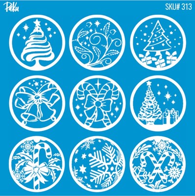 Paku Malzeme - Mesh Stencil Cookie Clay Collection; Christmas Ornaments