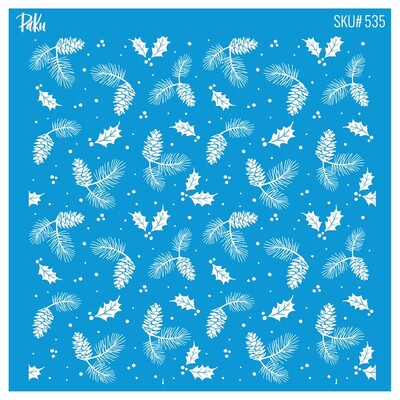 Paku Malzeme - Mesh Stencil Cookie Clay Collection; Christmas Theme-2 (11x11 cm)