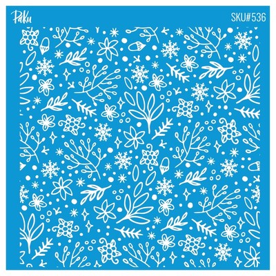 Paku Malzeme - Mesh Stencil Cookie Clay Collection; Christmas Theme-3 (11x11 cm)