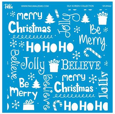 Mesh Stencil Cookie Clay Collection; Christmas Wording (22*22 cm)