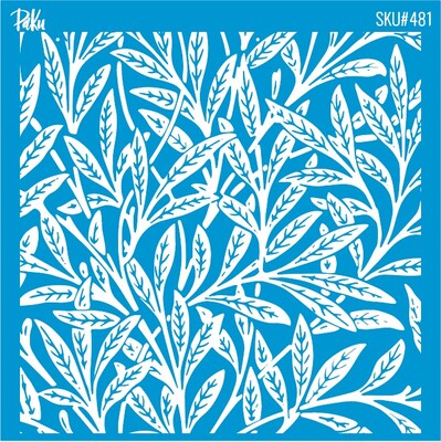 Paku Malzeme - Mesh Stencil Cookie Clay Collection; Bold Leaves (11x11 cm)