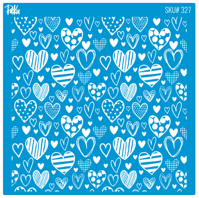 Mesh Stencil Cookie Clay Collection; Funny Hearts