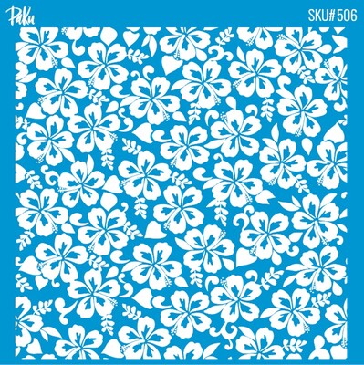 Paku Malzeme - Mesh Stencil Cookie Clay Collection; Hibiscus (11x11 cm)