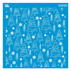 Paku Malzeme - Mesh Stencil Cookie Clay Collection; Pine Tree Background (11*11 cm)