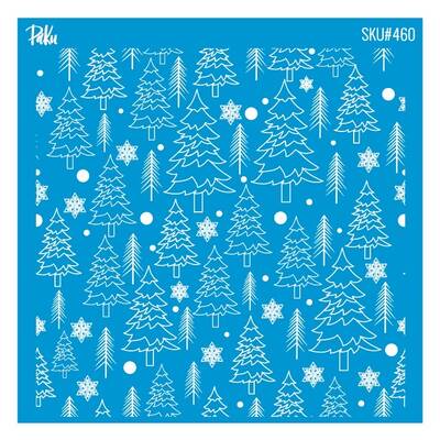 Mesh Stencil Cookie Clay Collection; Pine Tree Background (11*11 cm)