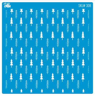 Mesh Stencil Cookie Clay Collection; Pine Trees