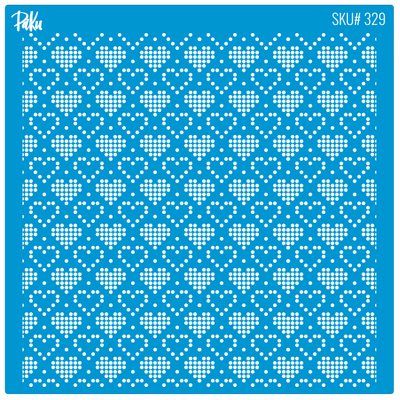 Mesh Stencil Cookie Clay Collection; Pixel Hearts