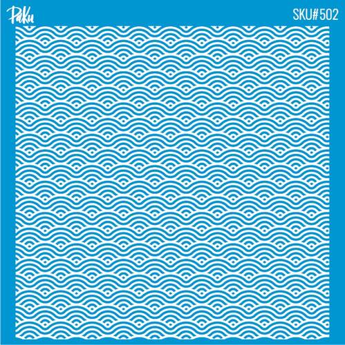 Mesh Stencil Cookie Clay Collection; Waves (11x11 cm)