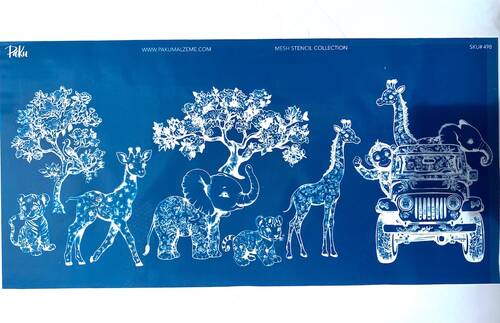 Mesh Stencil Crystal Collection; Baby Safari Toile (40*20cm) - 1