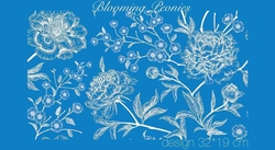 Paku Malzeme - Mesh Stencil Crystal Collection; Blooming Peonies